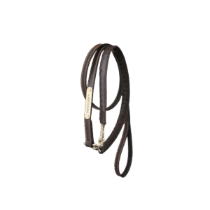 Leather covered chain lead brown 270 cm
