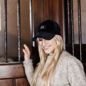Baseball cap velvet black 'Sammy'