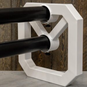 Aluminiumn Square Cavaletti set of 2 white