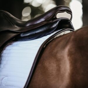 Skin Friendly Saddle Pad white-white-brown
